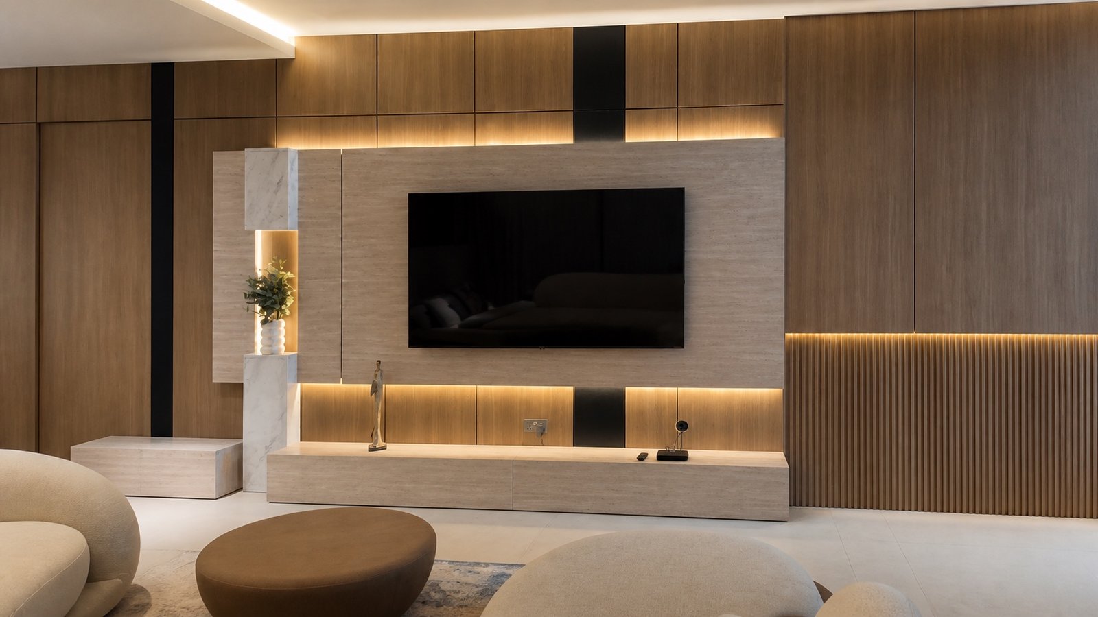 Warm light, layered across one wall